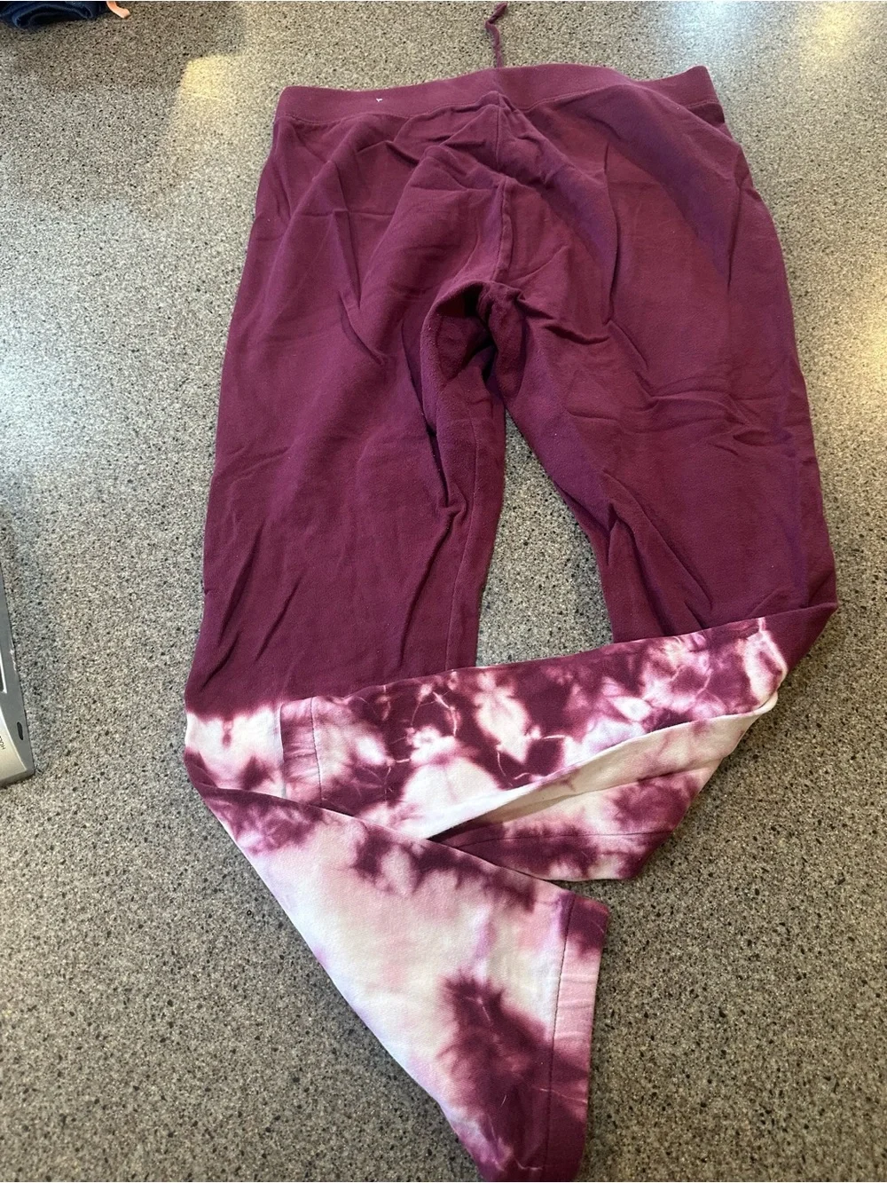 Justice Maroon and White Tie-Dye Sweatpants